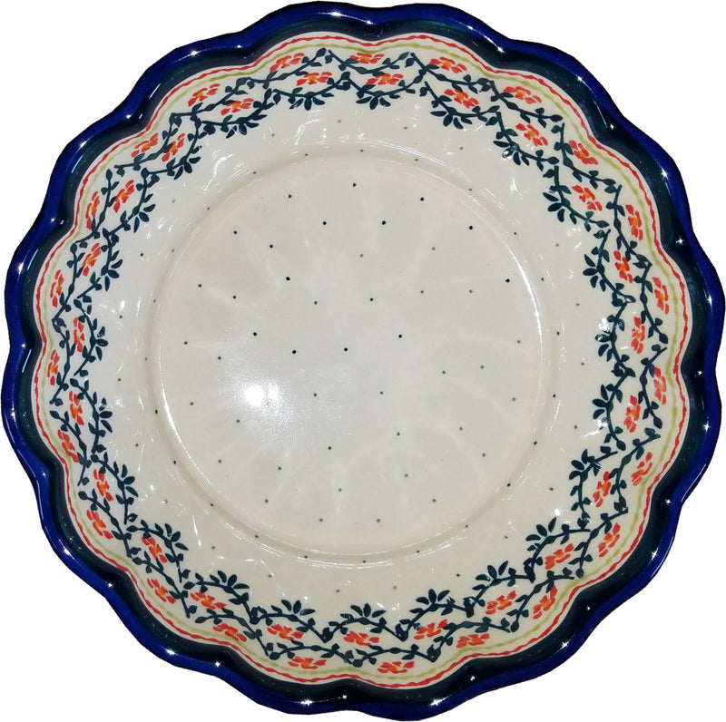 Boleslawiec Polish Pottery Medium Scalloped Serving Bowl Zaklady 1152