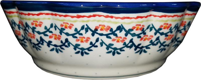Boleslawiec Polish Pottery Medium Scalloped Serving Bowl Zaklady 1152