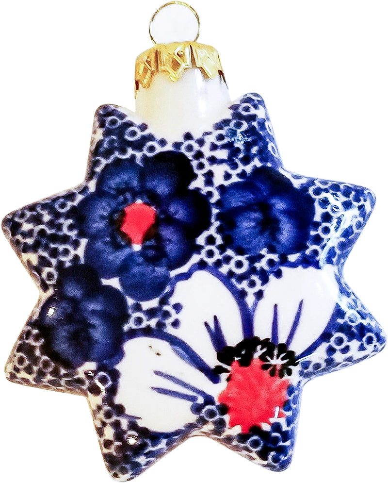 Boleslawiec Polish Pottery UNIKAT Star Ornament "Haylee Daisy"