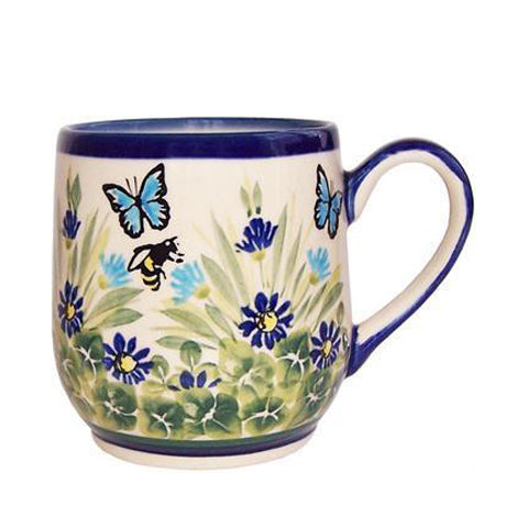 Boleslawiec Polish Pottery UNIKAT 10 Oz Coffee or Tea Ladies Mug "Serenity"