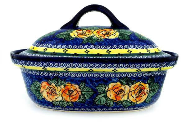 Boleslawiec Polish Pottery UNIKAT Oval Baker with Cover