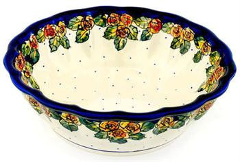 Polish Pottery Medium Scalloped Serving BowlDU83