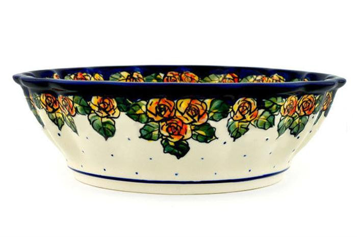 Boleslawiec Polish Pottery UNIKAT Medium Scalloped Serving Bowl