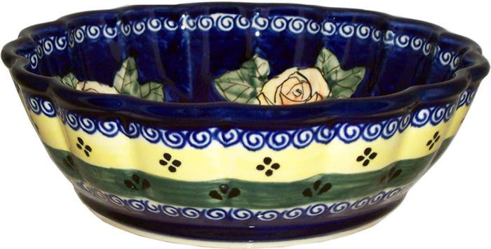 Boleslawiec Polish Pottery UNIKAT Medium Scalloped Serving Bowl