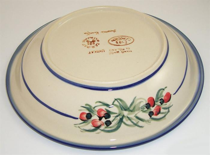 Boleslawiec Polish Pottery UNIKAT Soup or Pasta Plate "Poppy Field"