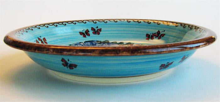 Boleslawiec Polish Pottery UNIKAT Soup or Pasta Plate "Blue Sky Meadow"
