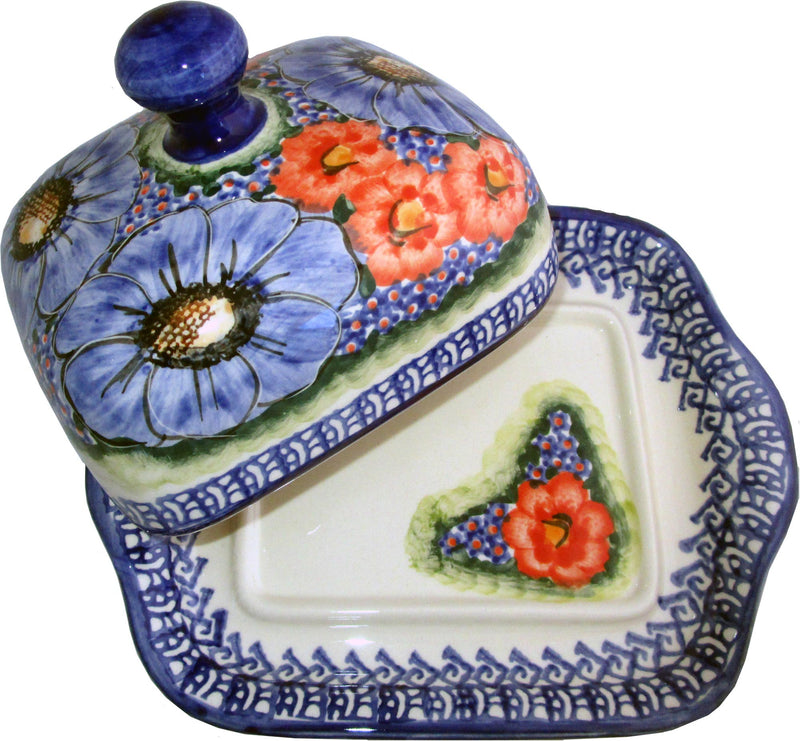 Boleslawiec Polish Pottery UNIKAT Butter Dish "Isabelle"