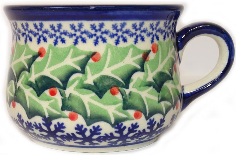 Boleslawiec Polish Pottery Expresso Cup "Holly" Home of Polish Pottery