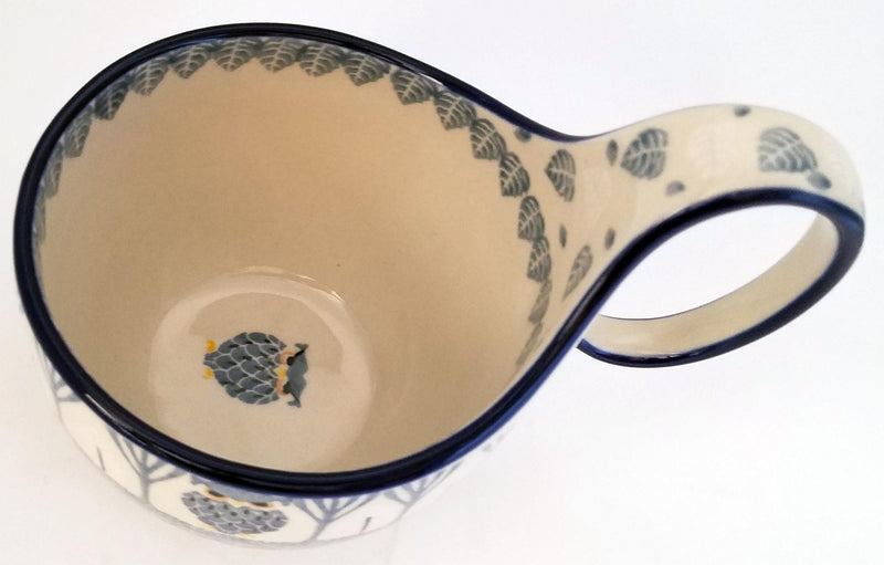 Boleslawiec Polish Pottery Bowl with Loop Handle Unikat 4872