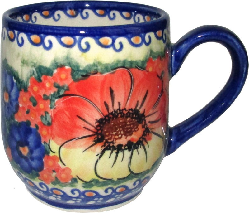 Boleslawiec Polish Pottery UNIKAT Coffee or Tea Ladies Mug 10 oz "Flower Field"