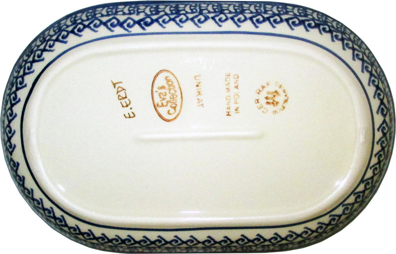 Boleslawiec Polish Pottery UNIKAT Serving Platter 9.25" long "Isabelle"