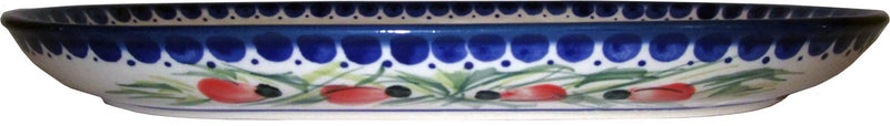 Boleslawiec Polish Pottery UNIKAT Serving Platter 9.25" long "Poppy Field"