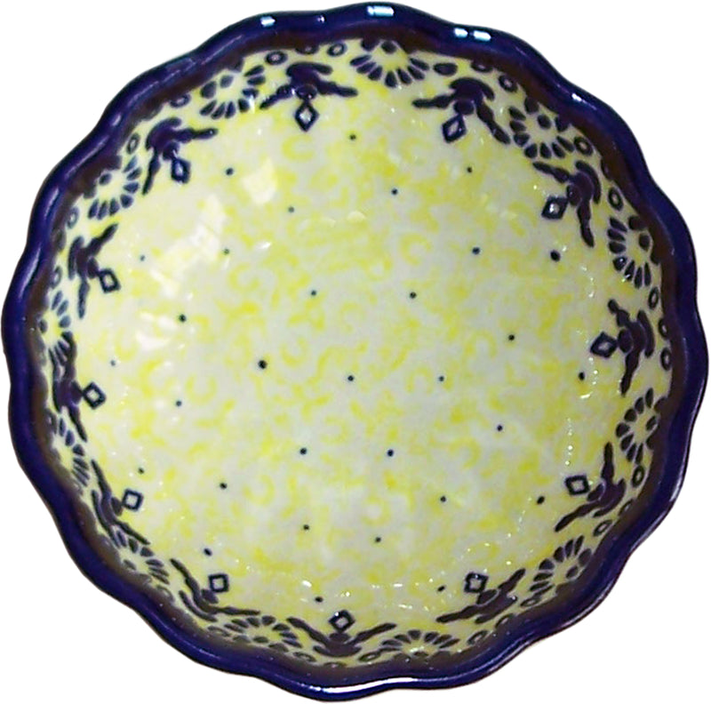 Boleslawiec Polish Pottery UNIKAT Ice Cream Scalloped Bowl "Lace"