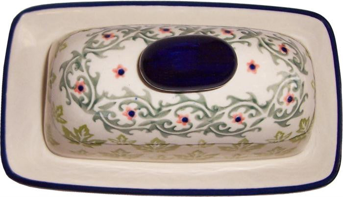 Boleslawiec Polish Pottery UNIKAT American Style Butter Dish "Vermont"