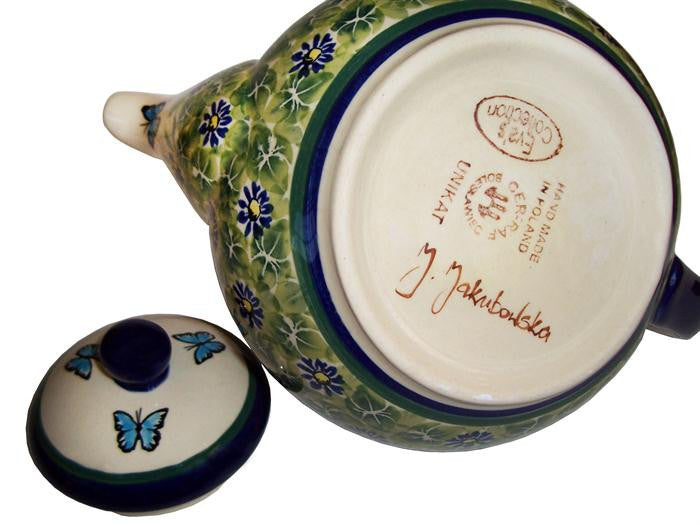 Boleslawiec Stoneware Polish Pottery UNIKAT Teapot Coffee Pot "Serenity"
