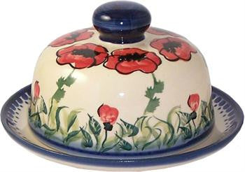 Covered Cheese or Butter DishPoppy Field