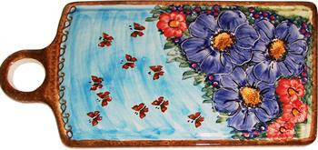 Polish Pottery Cutting or Cheese BoardBlue Sky Meadow