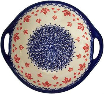 Serving Bowl with HandlesMaple Leaf