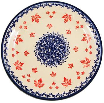 Polish Pottery Dinner PlateMaple Leaf