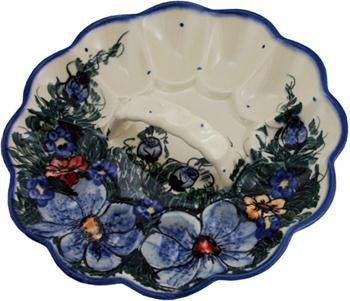 Polish Pottery Egg PlateWild Field