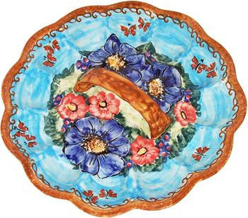 Polish Pottery Egg PlateBlue Sky Meadow