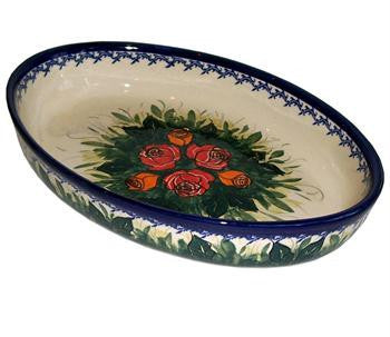 Large Oval Serving DishRose Garden