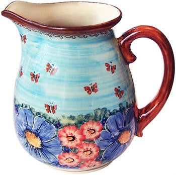 Polish Pottery 2L PitcherBlue Sky Meadow