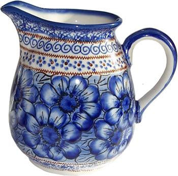 Polish Pottery 2L Pitcher Blue Garden