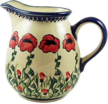 Polish Pottery 1L Pitcher Water JugPoppy Field