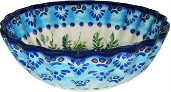 Polish Pottery Medium Scalloped BowlVeronica