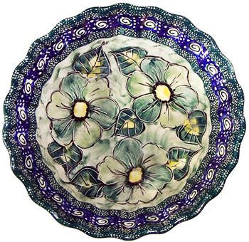 Medium Scalloped BowlGreen Garden