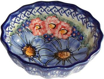 Polish Pottery Ice Cream Scalloped Bowl Isabelle