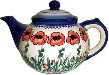 Polish Pottery Tea PotPoppy Field