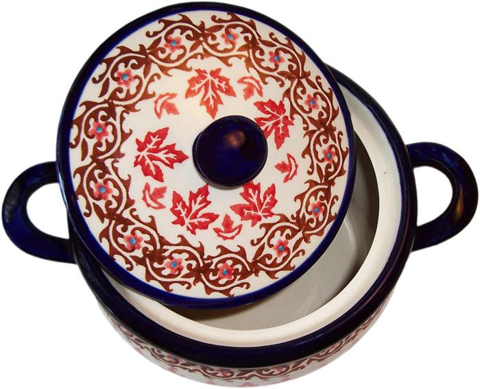 Boleslawiec Polish Pottery UNIKAT Baker Bean Pot "Autumn"