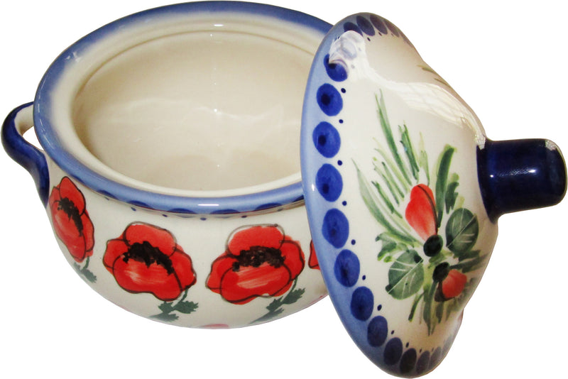 Boleslawiec Polish Pottery Stoneware UNIKAT Container or Baker "Poppy Field"