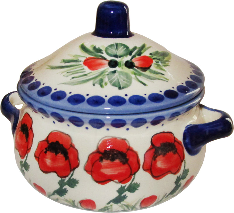 Boleslawiec Polish Pottery Stoneware UNIKAT Container or Baker "Poppy Field"