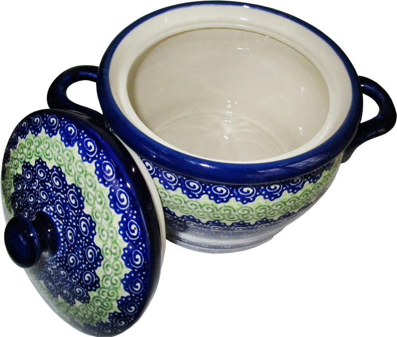 Boleslawiec Polish Pottery UNIKAT Baker Bean Pot "Alex"