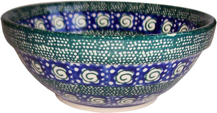 Boleslawiec Polish Pottery Unikat Ice Cream or Condiment Bowl Small "Green Garden"