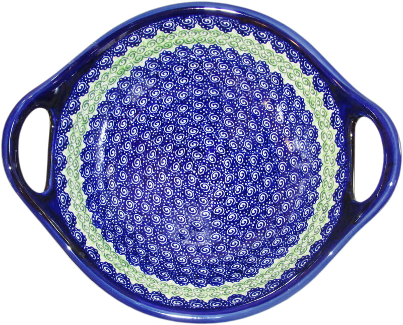 Boleslawiec Polish Pottery UNIKAT Small Bowl with Handles "Alex"