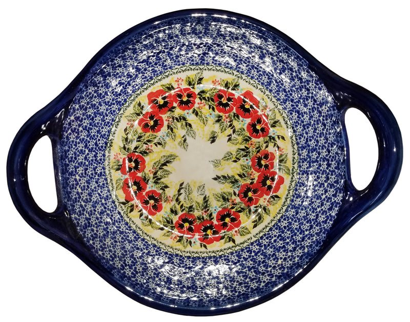 Boleslawiec Polish Pottery UNIKAT Large Serving Bowl with Handles "Summer Day"