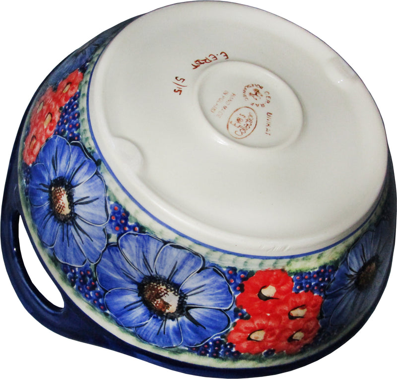 Boleslawiec Polish Pottery UNIKAT Large Serving Bowl with Handles "Isabelle"