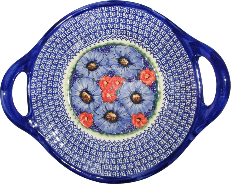 Boleslawiec Polish Pottery UNIKAT Large Serving Bowl with Handles "Isabelle"