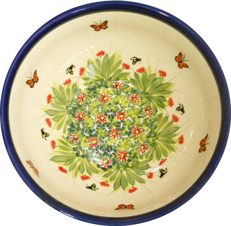 Boleslawiec Polish Pottery Unikat Large Mixing or Serving Bowl "Spring"