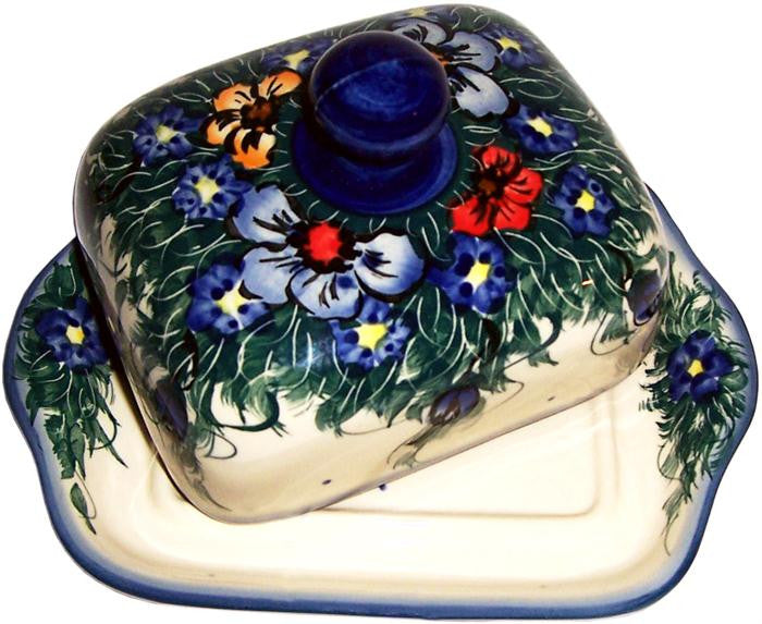 Boleslawiec Polish Pottery UNIKAT Butter Dish "Wild Field"