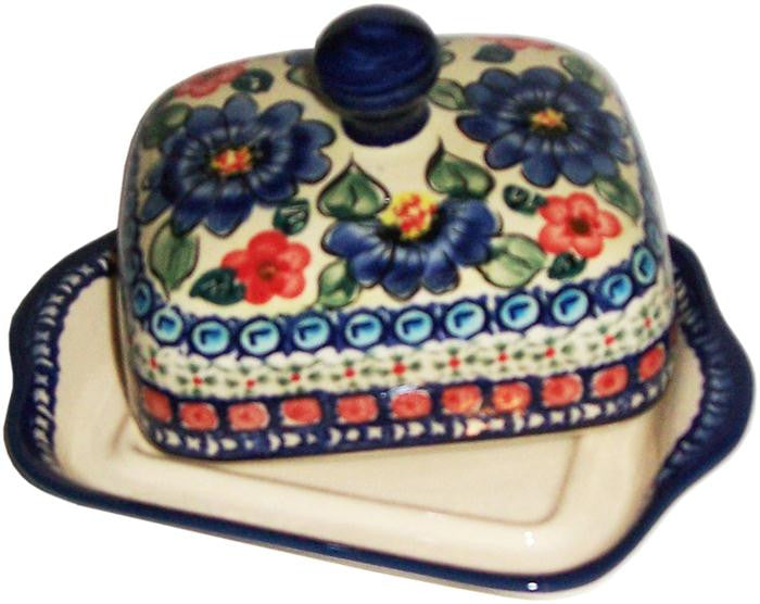 Boleslawiec Polish Pottery UNIKAT Butter Dish "Patricia"