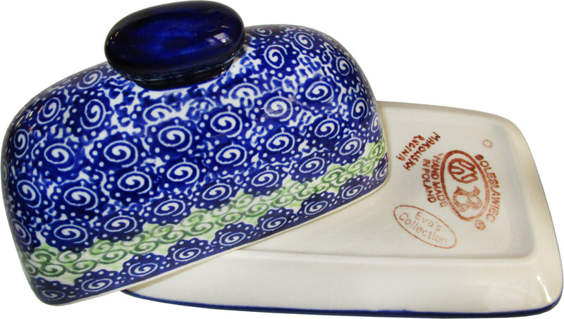 Boleslawiec Polish Pottery UNIKAT Butter Dish American Style "Alex"