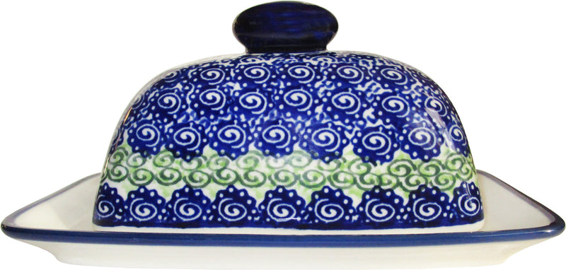 Boleslawiec Polish Pottery UNIKAT Butter Dish American Style "Alex"