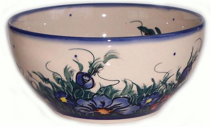 Boleslawiec Polish Pottery UNIKAT Cereal or Chili Serving Bowl "Wild Field"