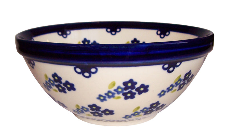 Boleslawiec Polish Pottery UNIKAT Cereal or Chilli Bowl "Forget Me Not"
