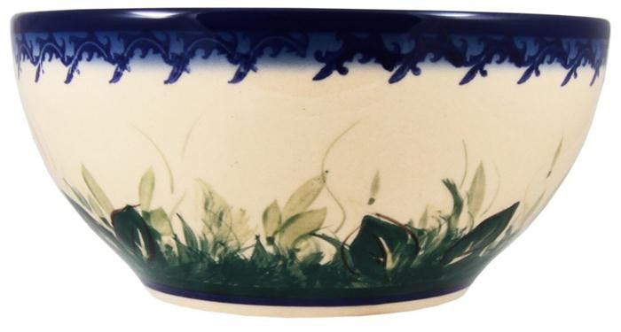 Boleslawiec Polish Pottery UNIKAT Cereal, Salad or Chili Bowl "Rose Garden"
